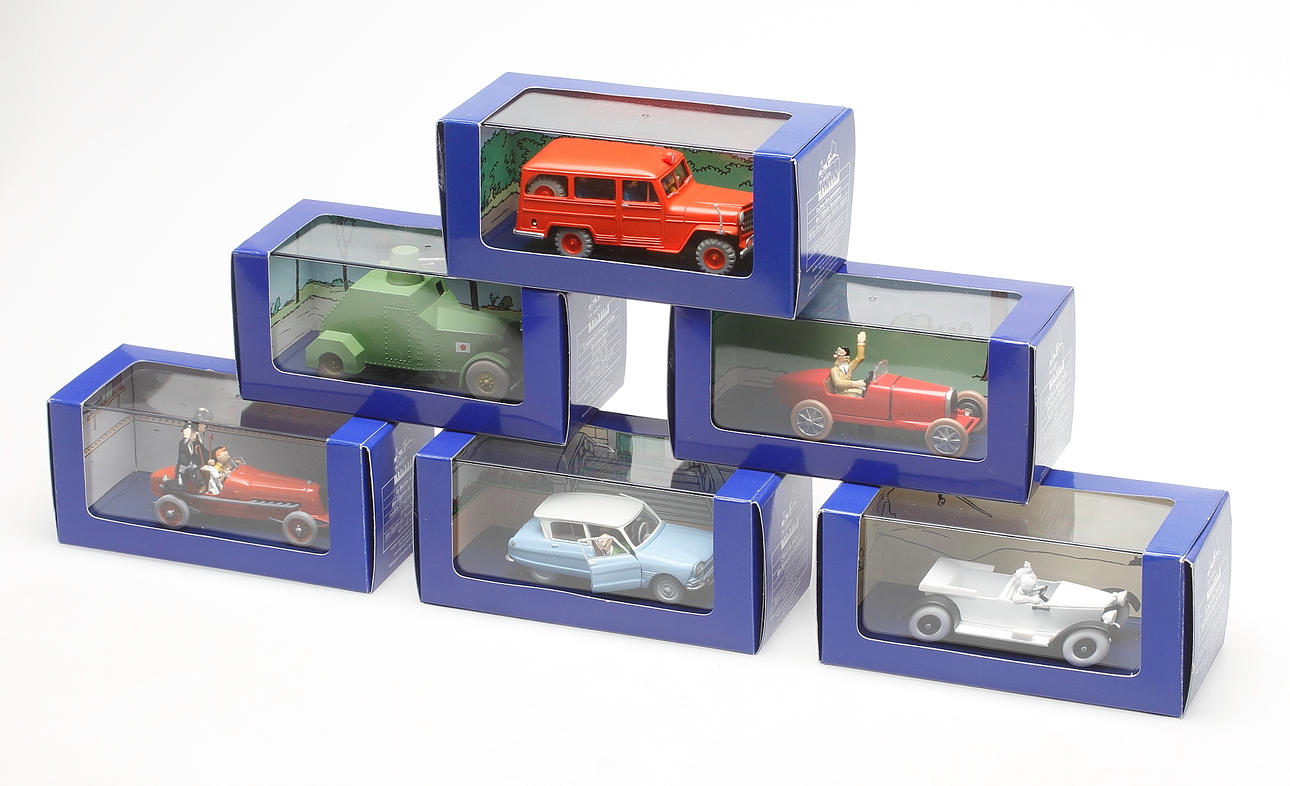 CAR MODELS, 6 pcs, Tintin.