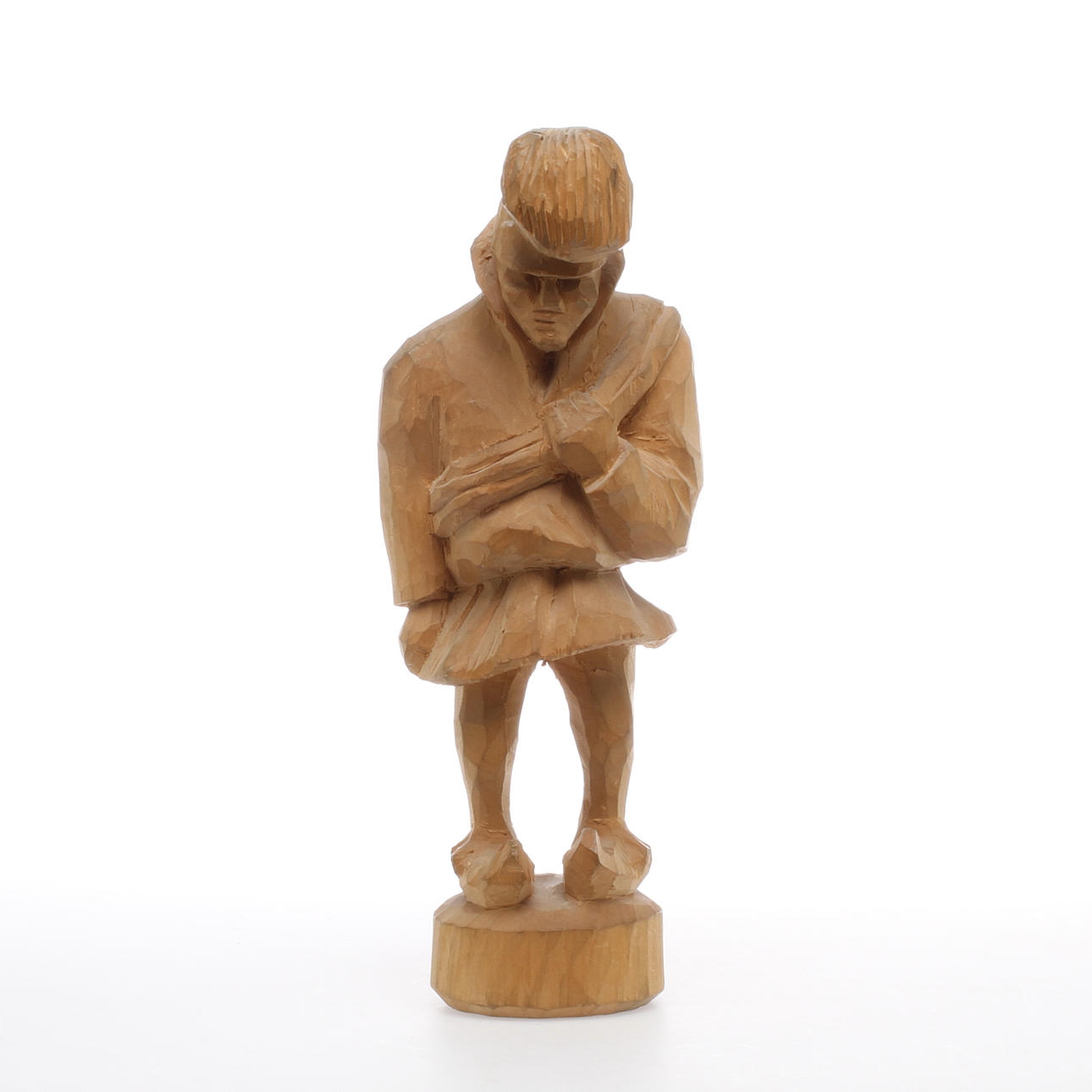 OKÄND KONSTNÄR. Same, skuret trä, signerad.