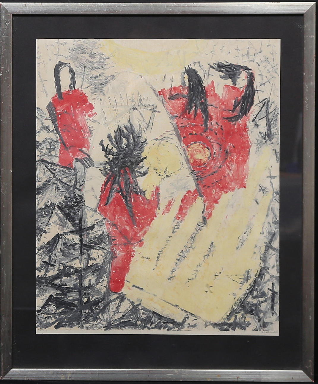 HERMAN TALVIK. Composition. Monotype, signed and dated 1956.