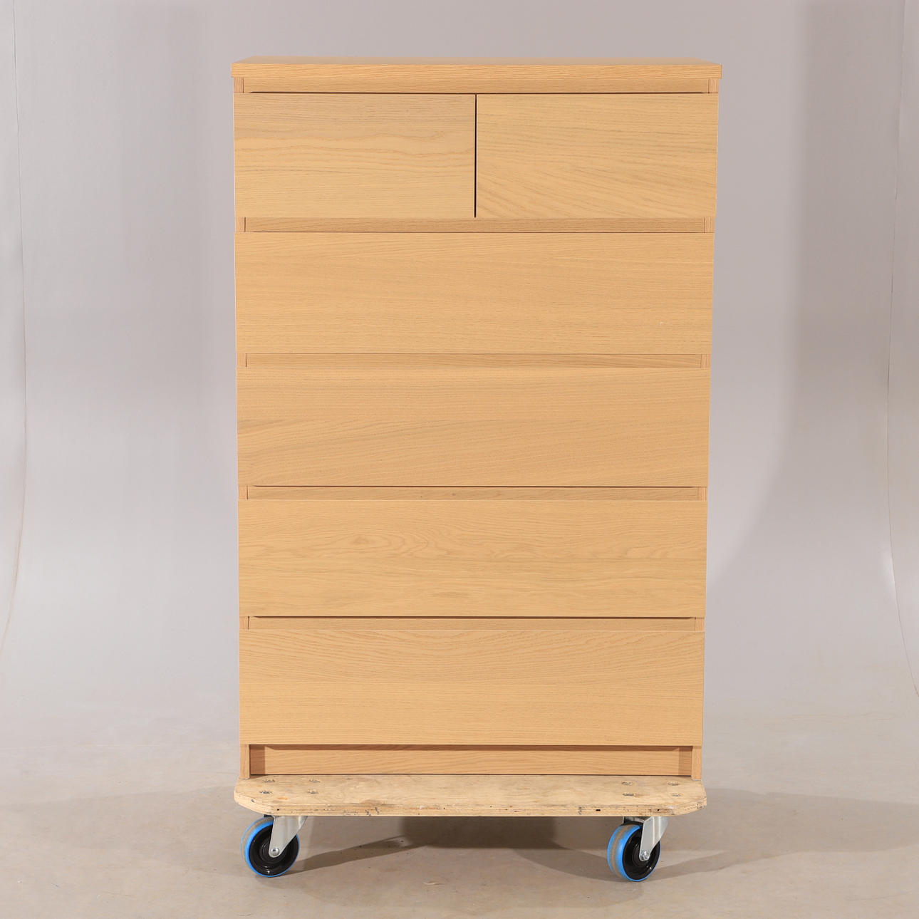 Còmoda, 6 cajones, "Malm", chapa de roble tinte blanco, IKEA.