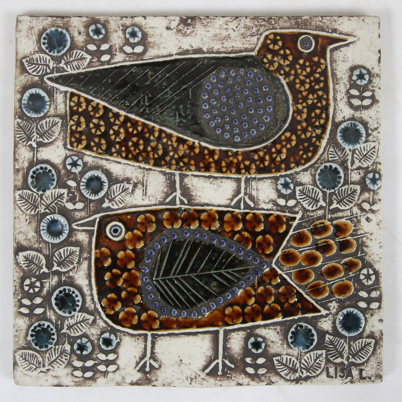 LISA LARSON. Wall relief, stoneware, Gustavsberg.