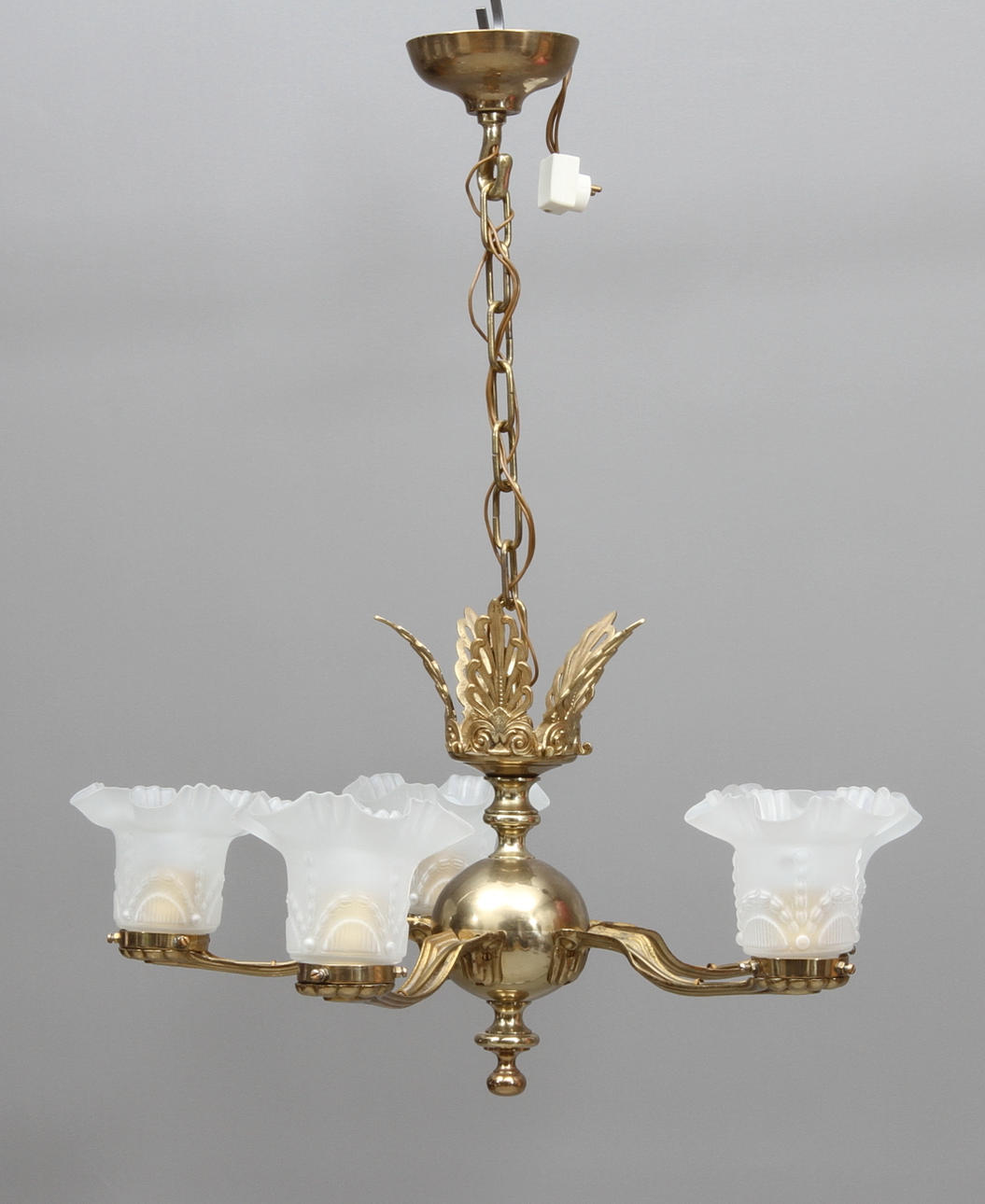 TAKLAMPA, mässing, empirestil, 1900-tal.