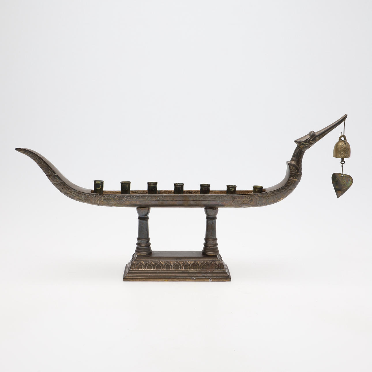 CANDELERO, bronce, 7 velas, Tailandia.