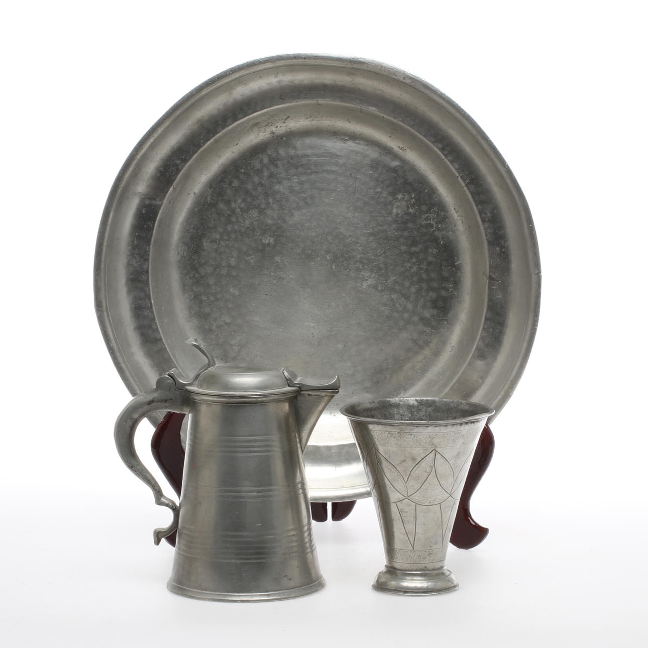 PARTI TENN ,3 delar, bland annat Nicolaus Justelius, Eksjö, 1800-tal.