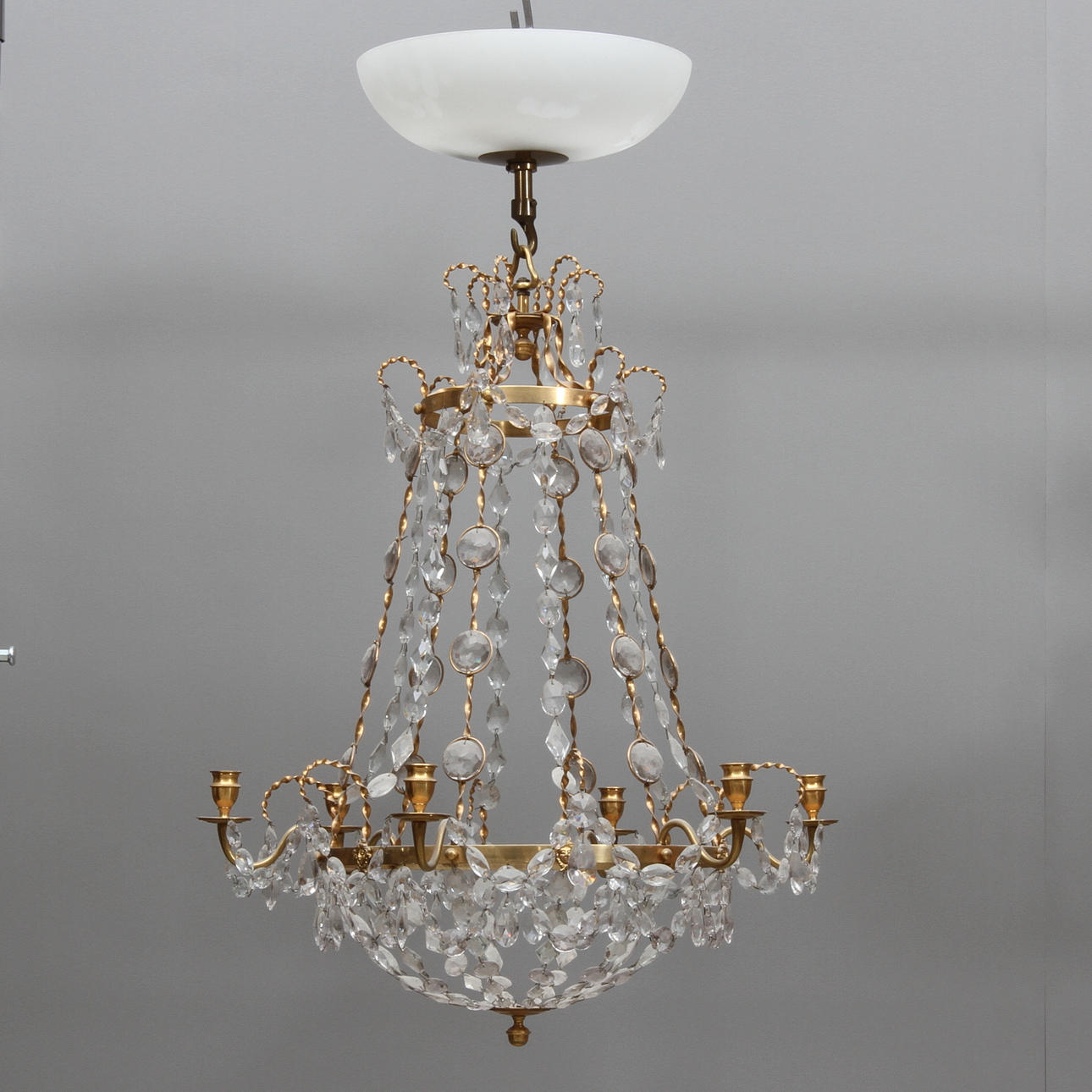 LJUSKRONA, 6 ljusarmar, gustaviansk stil, 1900-tal.