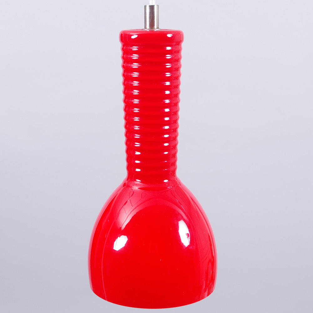 TAKLAMPA, rött glas.