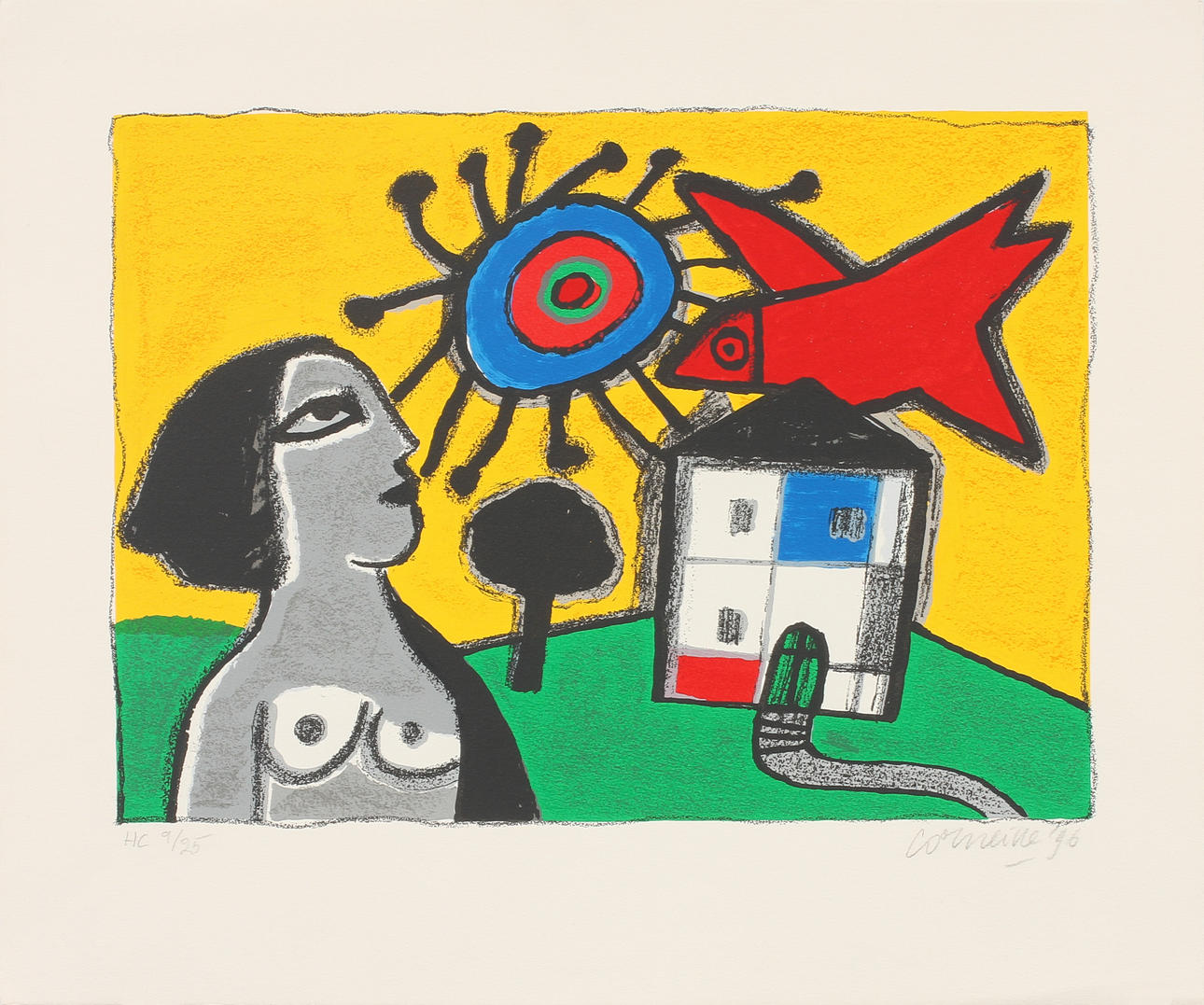 CORNELIS G VAN BEVERLOO CORNEILLE. Färglitografi, figurkomposition, signerad, daterad '96 samt märkt HC 9/25.