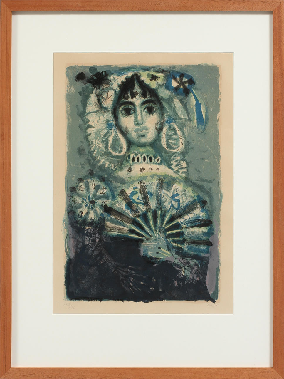 ANTONI CLAVÉ. "Carmen azul", litografi, signerad och numrerad 29/40.