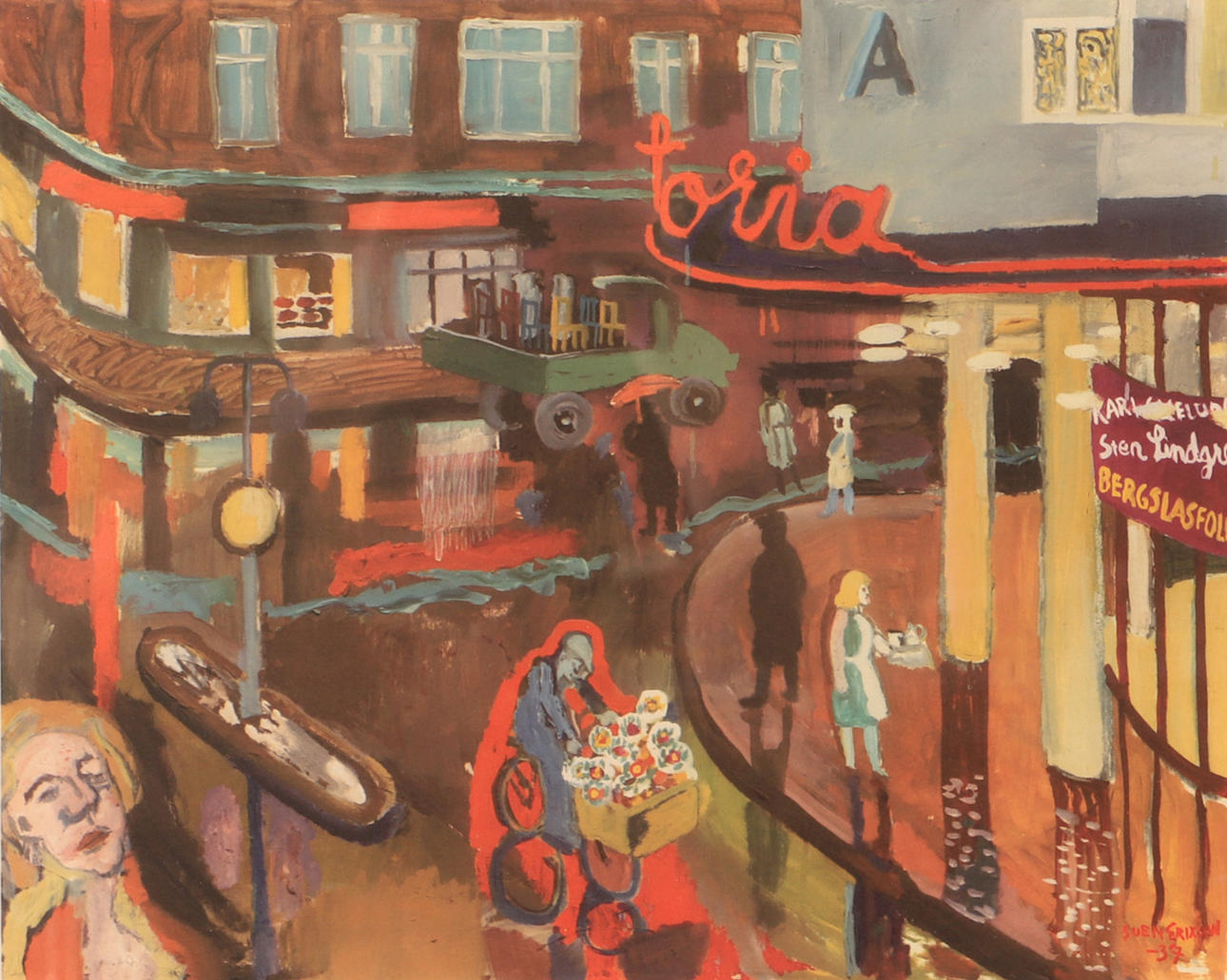 SVEN ERIXSON. Cityscape, print.