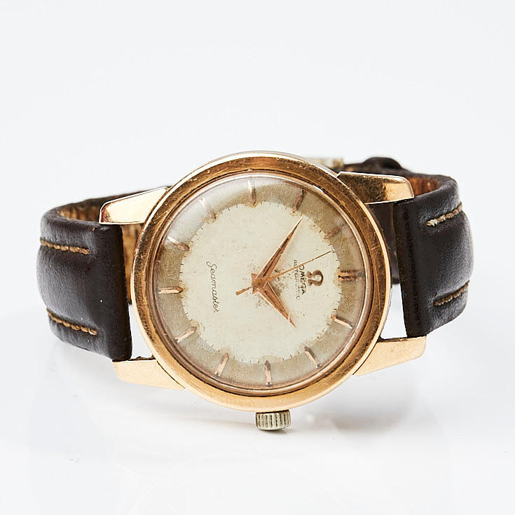 WRIST WATCH, Omega Seamaster, 18k gold, automatic, plexiglass.