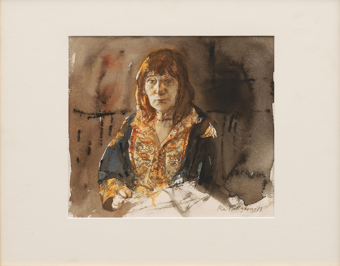 OLA BILLGREN. Watercolor, signed and dated -73.