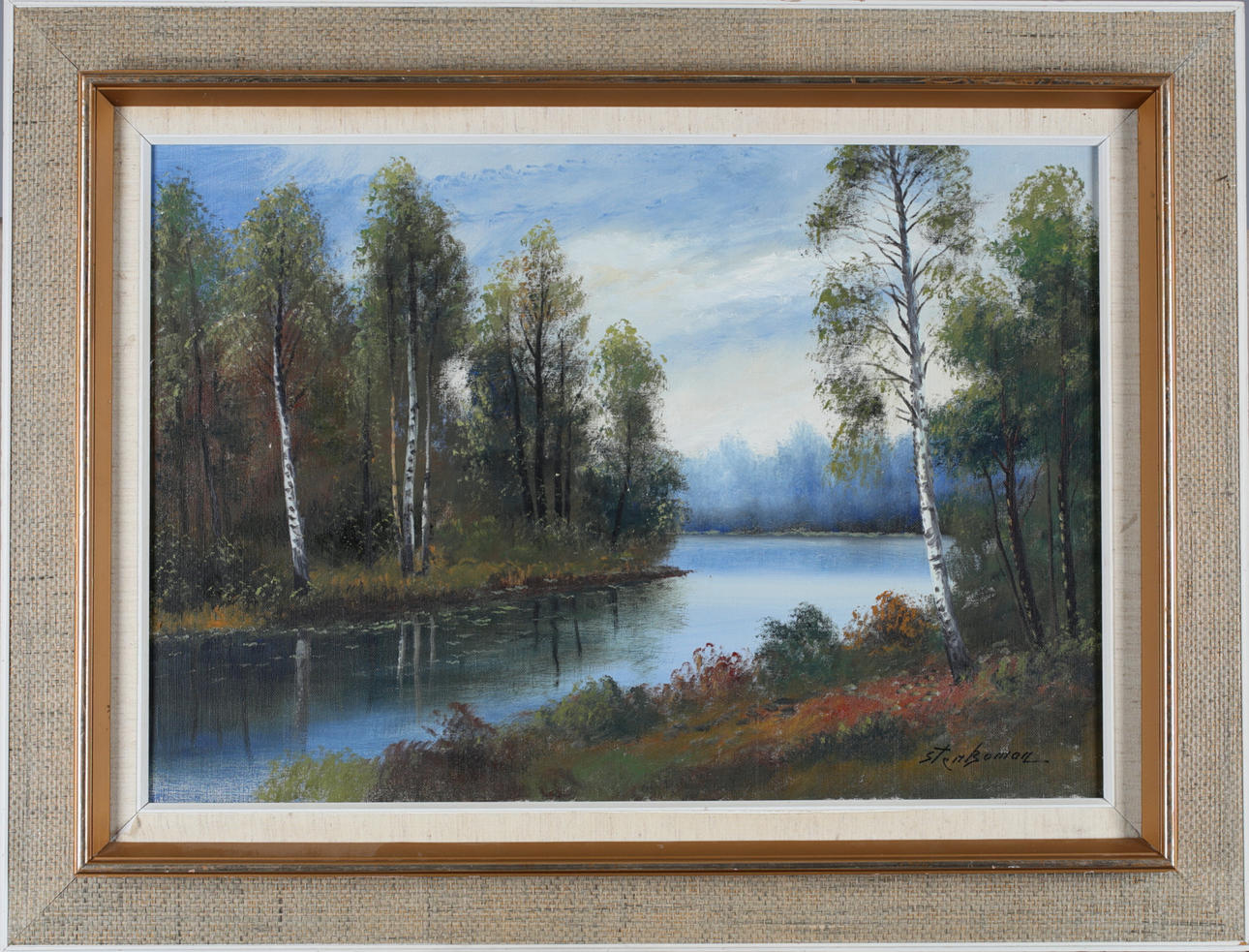 OIDENTIFIERAD KONSTNÄR. Oils on canvas, 2 pieces, landscape, signed Sten Boman and Holmqvist respectively.