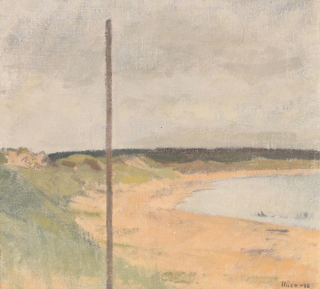 CARL RIISE. Haverdals strand, olja på duk, signerad Riise. Konst ...