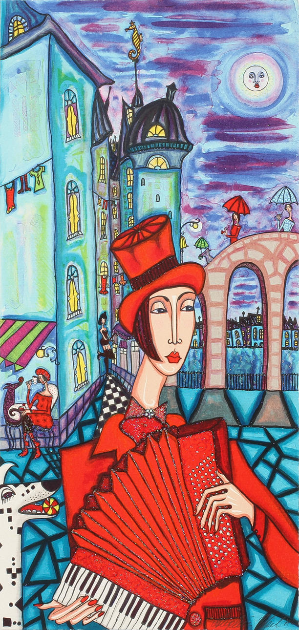 ANGELICA WIIK. litografi, sign, HC.