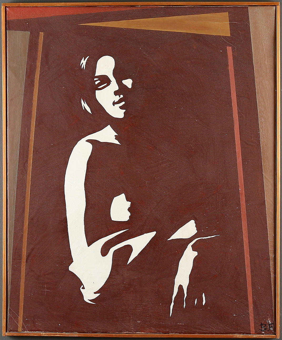 BERNARD FOUILLOUX. Olja på duk, kvinna i sidoljus. Signerad.