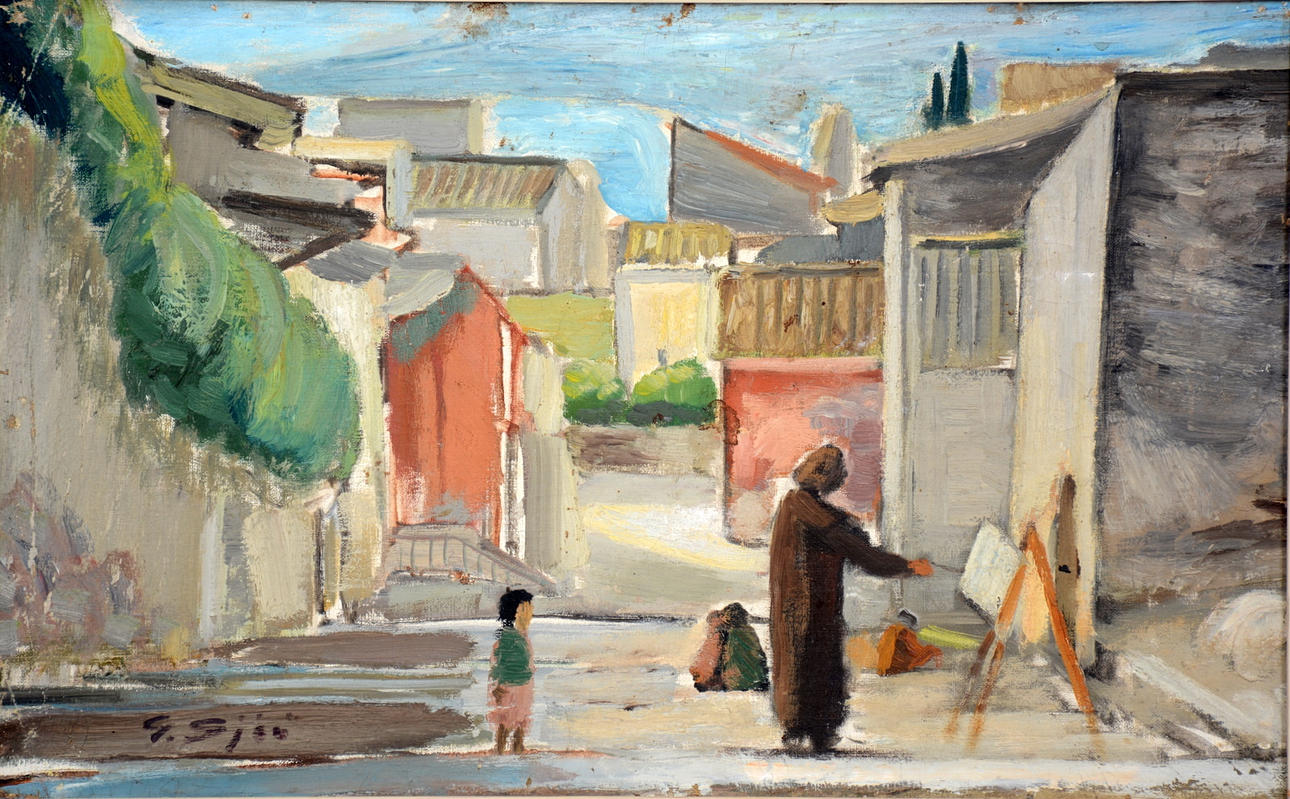 GUSTAF SJÖÖ. Olja på pannå.