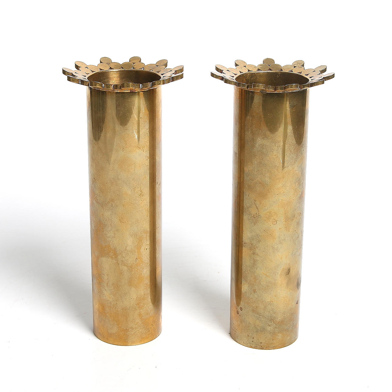 VASER, ett par, mässing, Pierre Forsell, Skultuna.