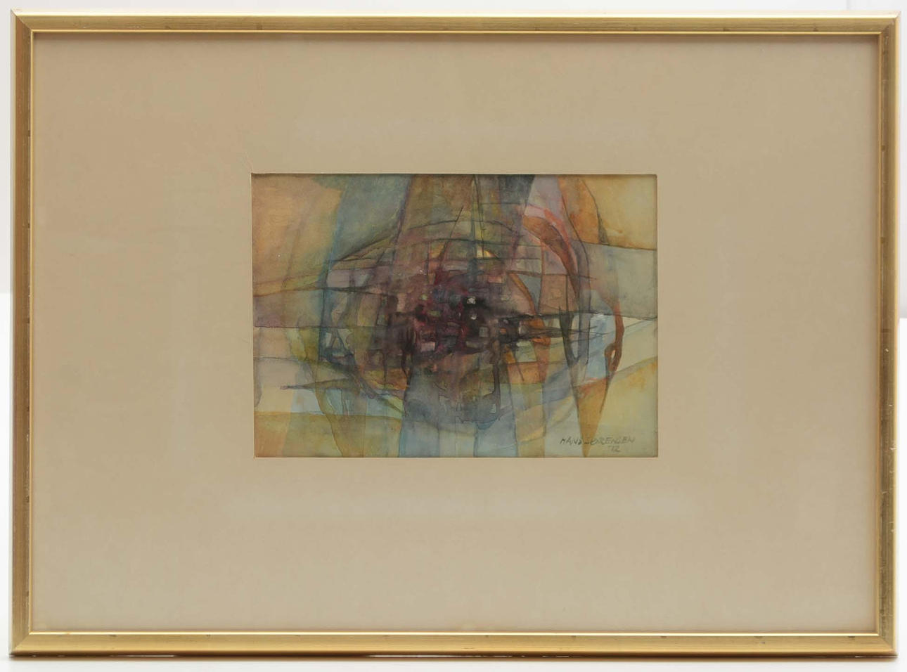 HANS SÖRENSEN. Watercolor. Abstract.