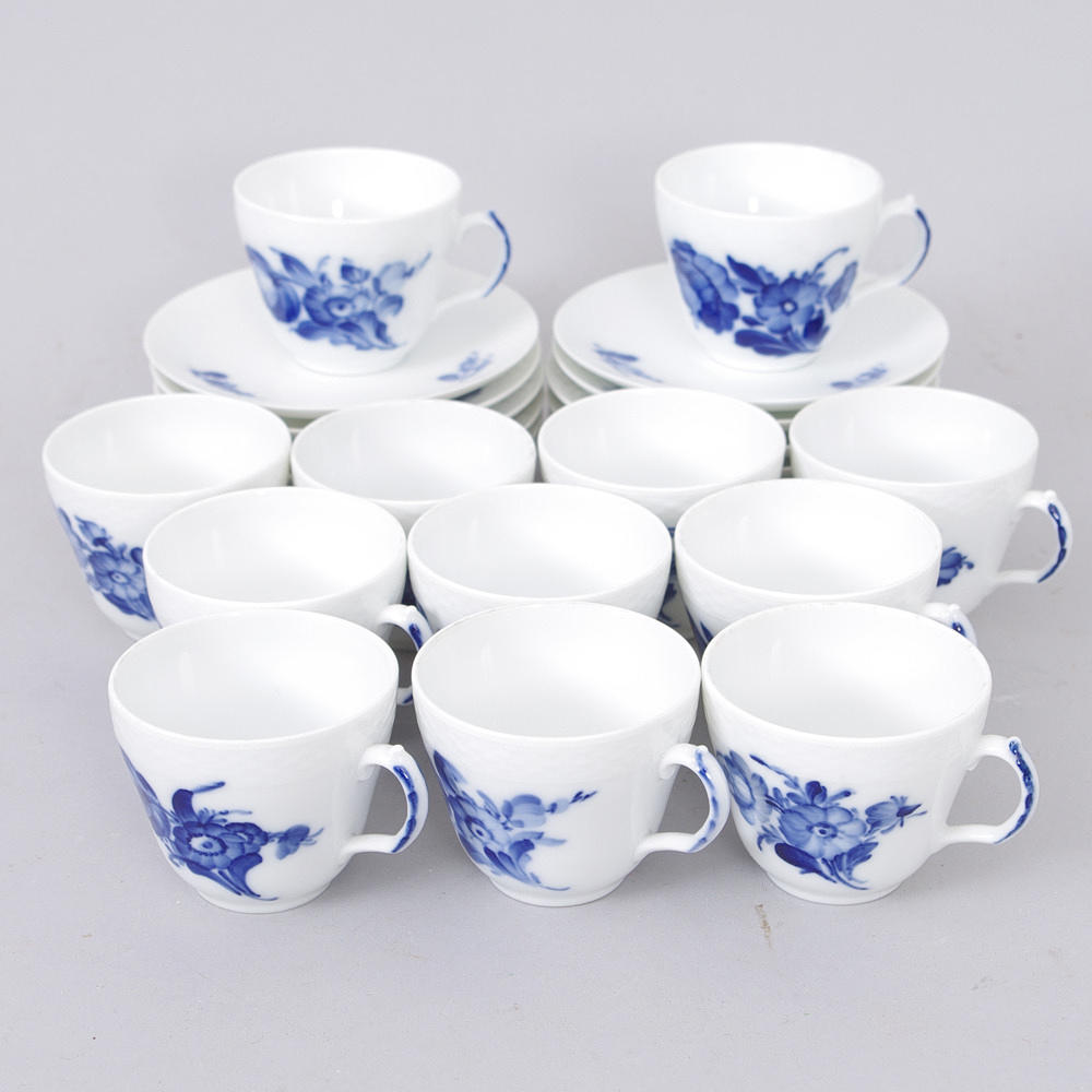 MOCKASERVIS, "Blå blomster, Royal Copenhagen.