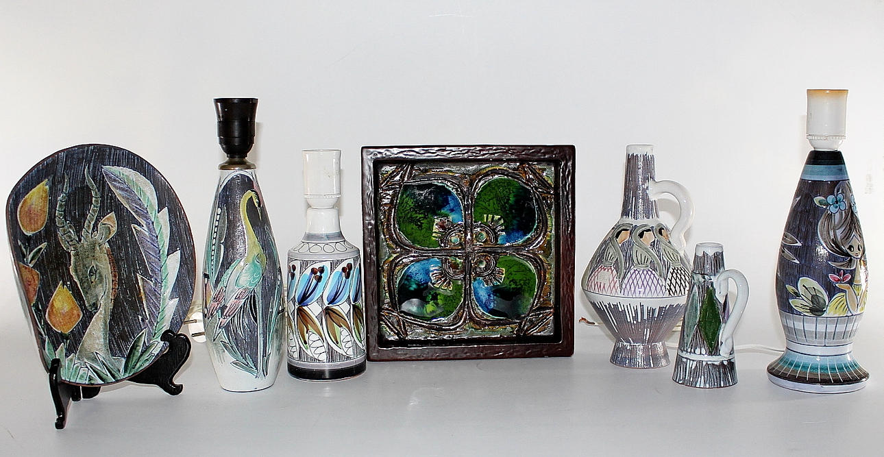 PARTI, keramik, 7 delar, bl.a Tilgmans, Laholmskeramik.