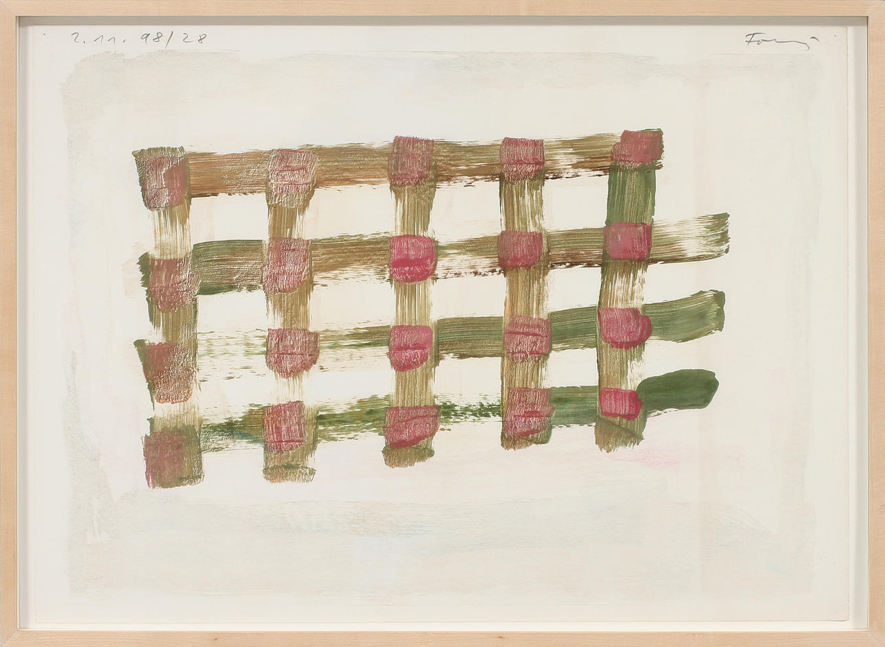 GÜNTHER FÖRG. Komposition. Monotyp. Signerad och daterad 2.11.98 / 28.