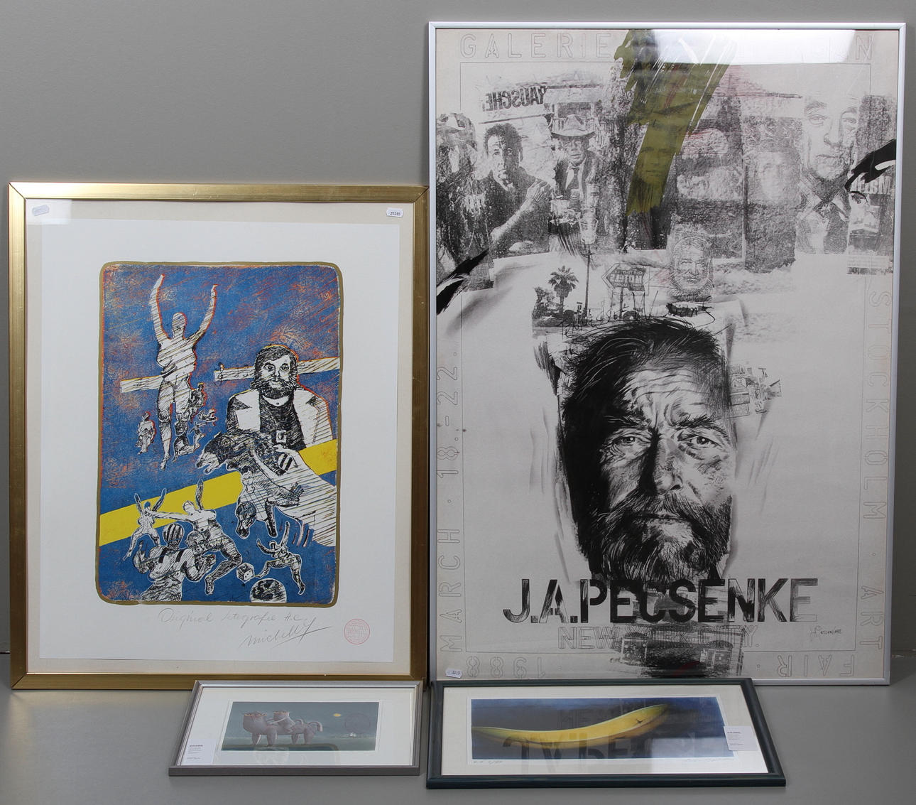 PARTI GRAFIK OCH AFFISCH, 4 delar. B.la. EVA BOSTRÖM, IVAR SÖDERGREN, MICHELLY.