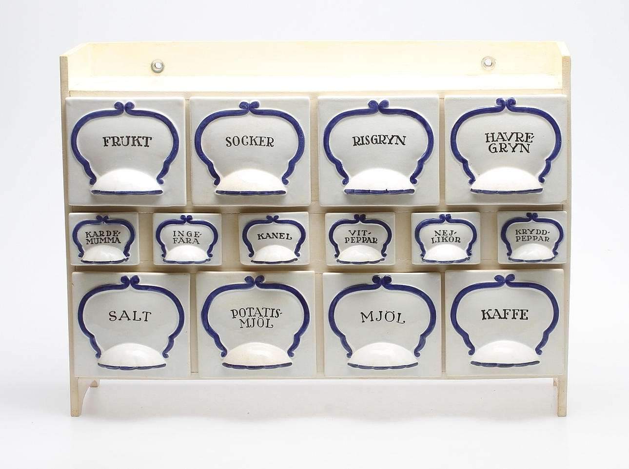 KRYDD- OCH SPECERIEUPPSTAS, 14 delar, flintgods, "Pyro", Wilhelm Kåge, Gustavsberg.