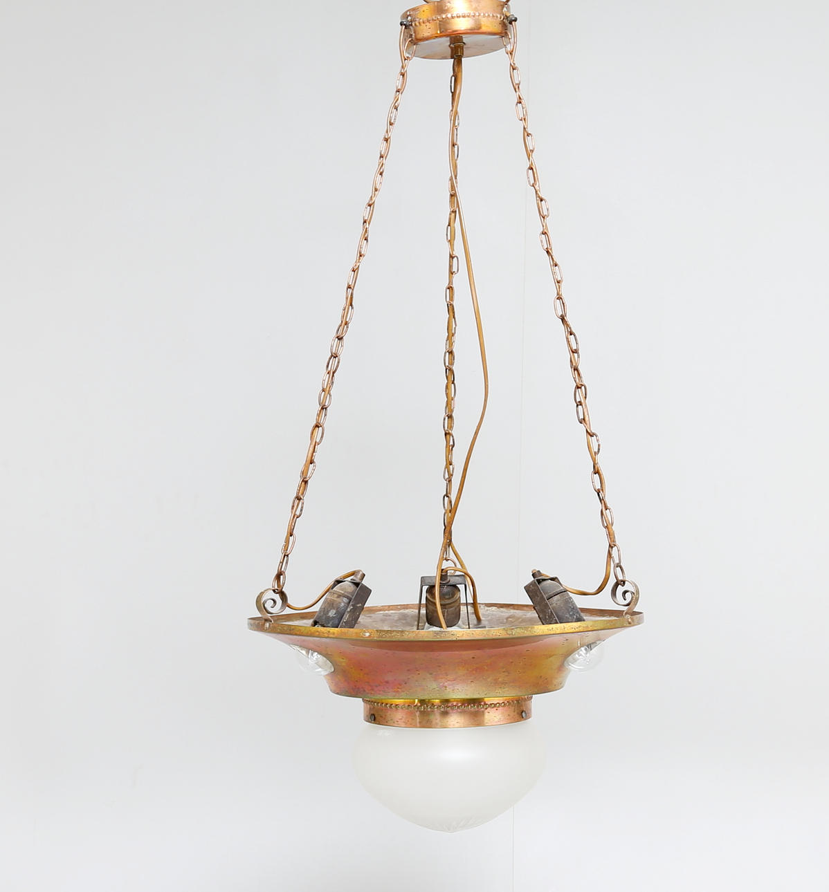 TAKLAMPA, koppar, jugend, 1910/20-tal.