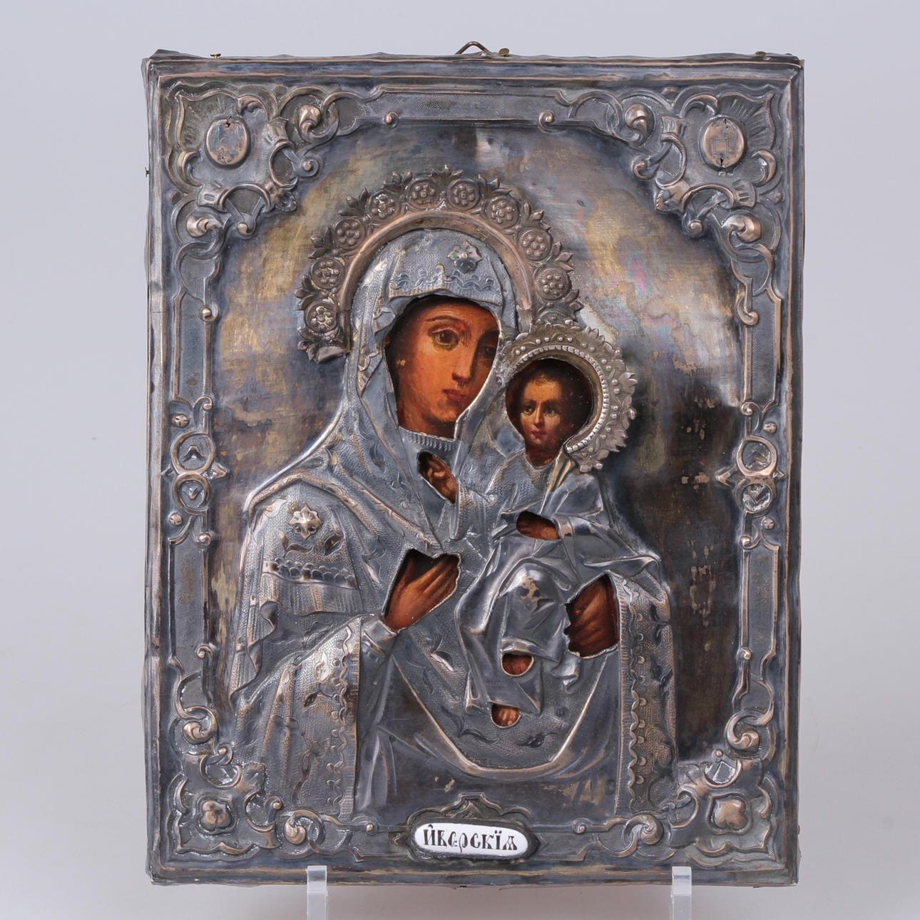 IKON, Gudsmodern, silverrizza, Moskva, 1854.