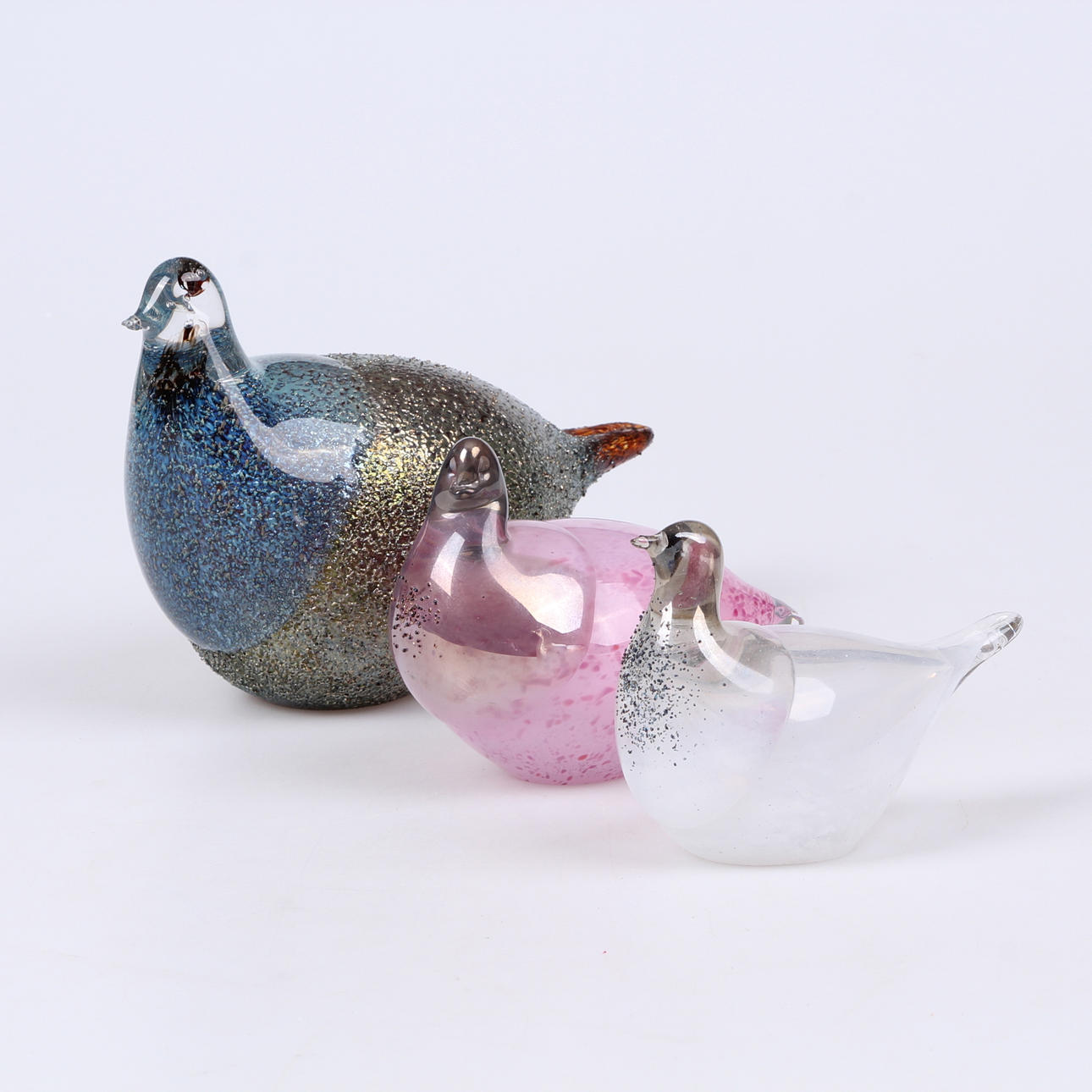 FIGURINER, 3 st. Glas, delvis Meri Lasi, Finland.