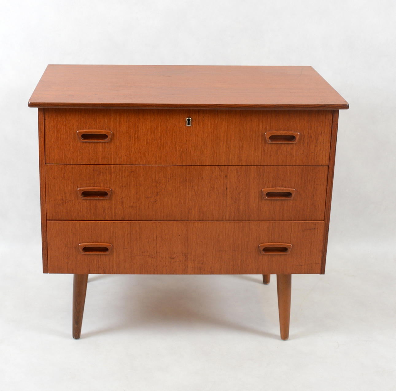 TEAKBYRÅ, 3-lådor, 1950/60-tal.