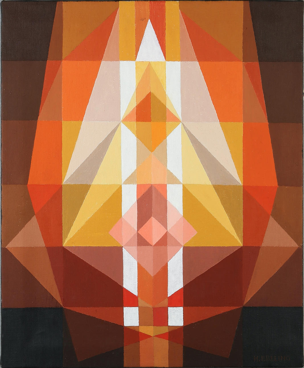 HARRIET EBELING. Concrete composition, oil on canvas, signed.