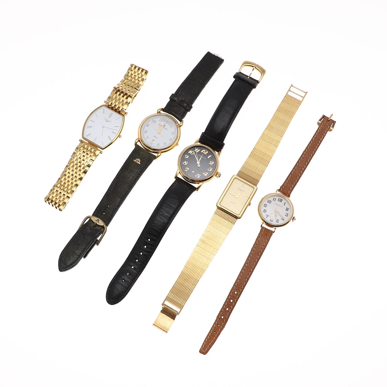 A GOLD PLATED AND STAINLESS STEEL WRISTWATCH LONGINES.