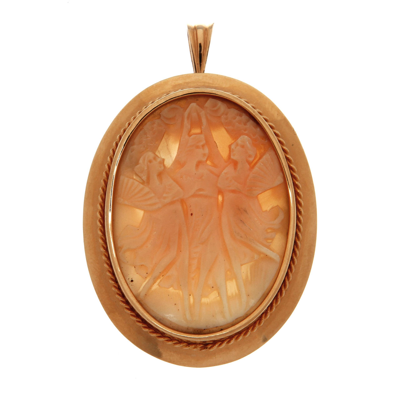 HÄNGE/BROSCH, camé, 18K rödguld. Vikt 13,0 g.