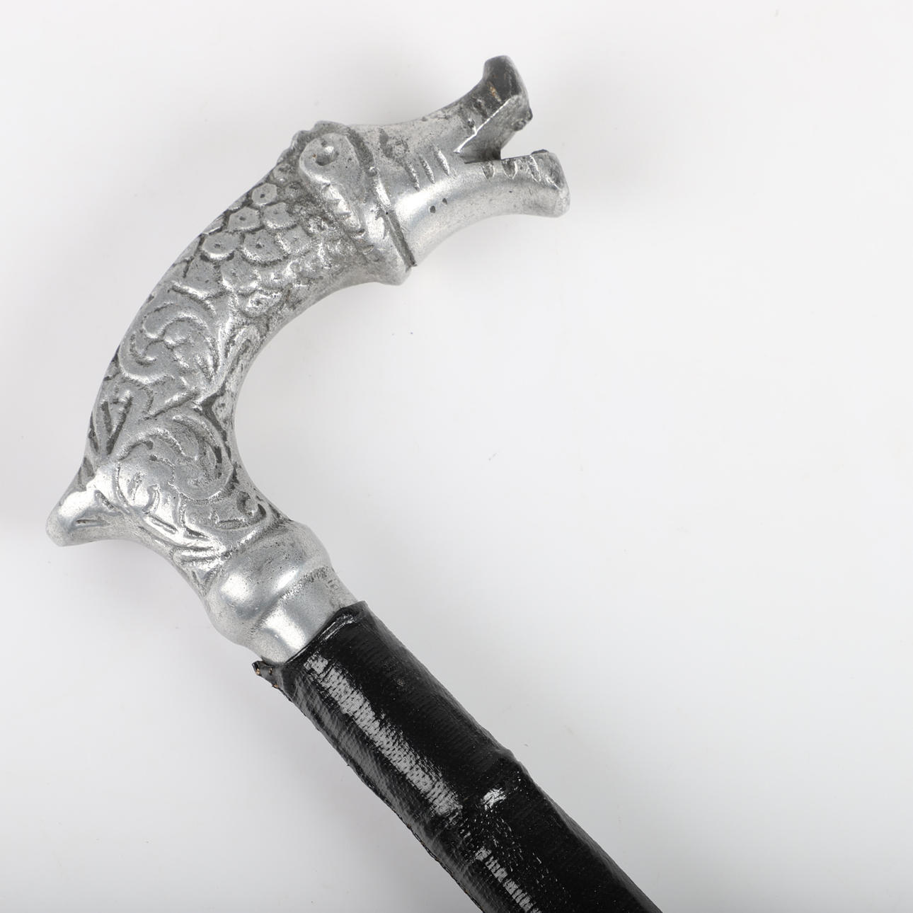 WALKING STICK with hidden blade, lacquer/metal, 1900s.