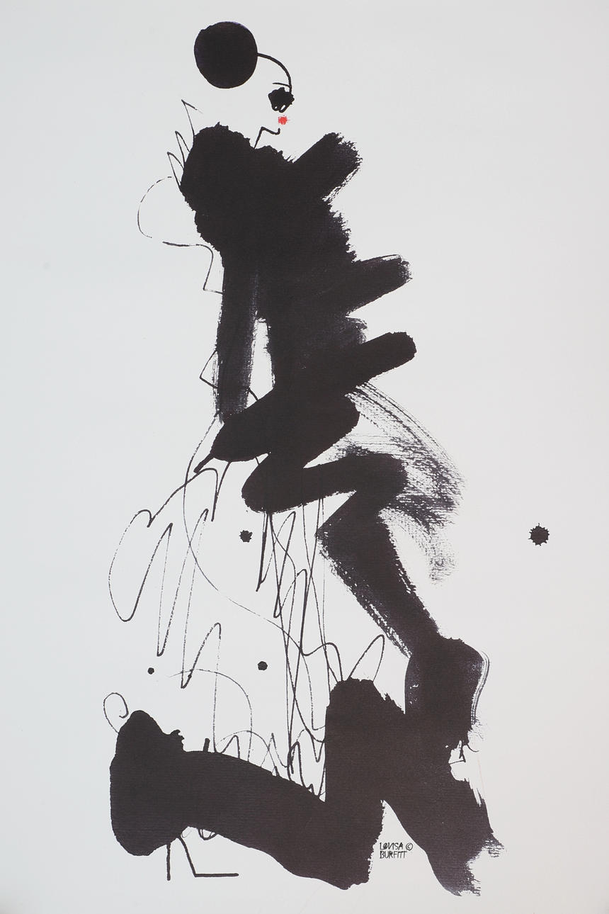 LOVISA BURFITT. Poster, offset print, "Le Parisiens", unsigned.
