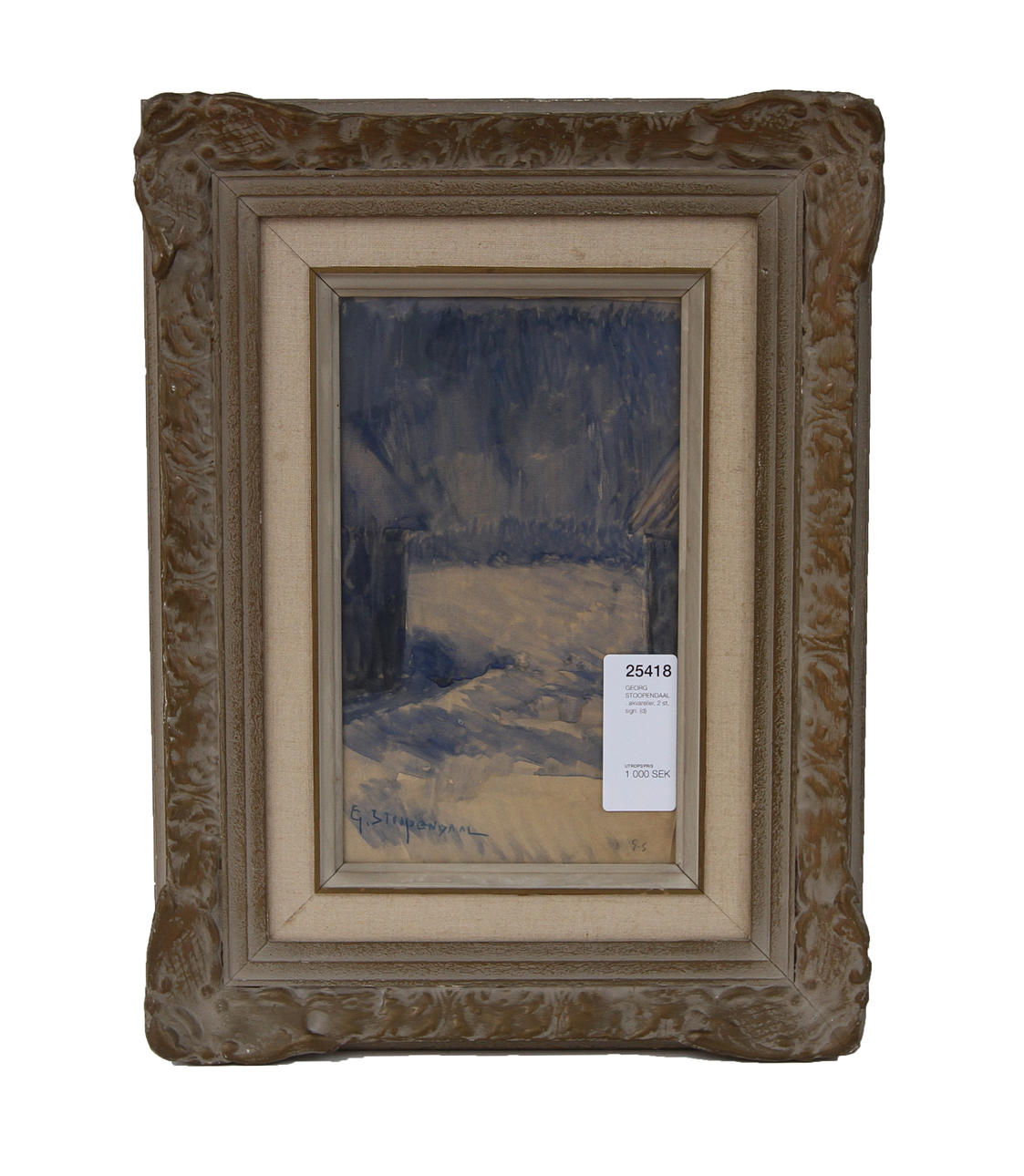 GEORG STOOPENDAAL. akvareller, 2 st, sign.