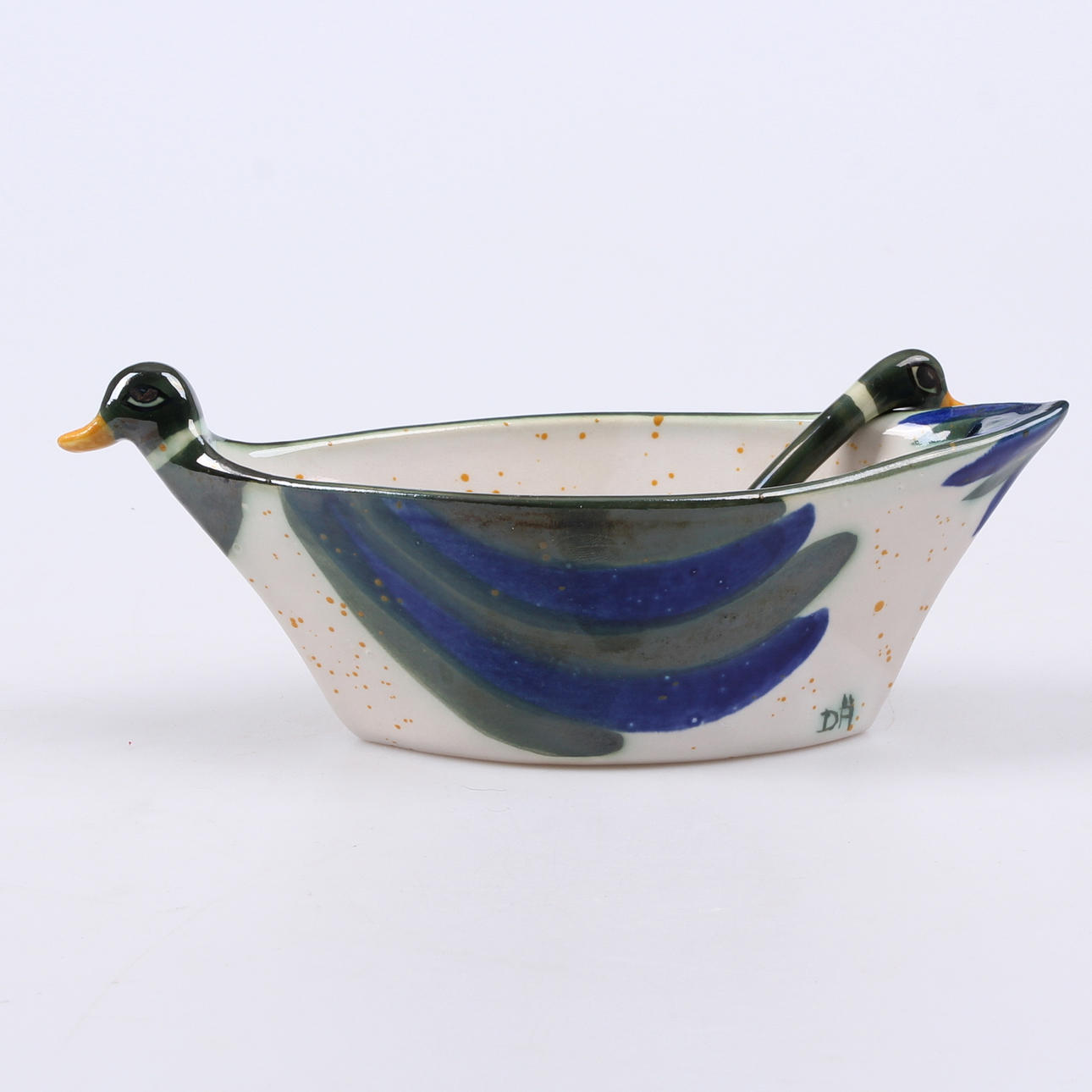 SKÅL, med slev, stengods, Dagmar Änggård, signerade DÄ.