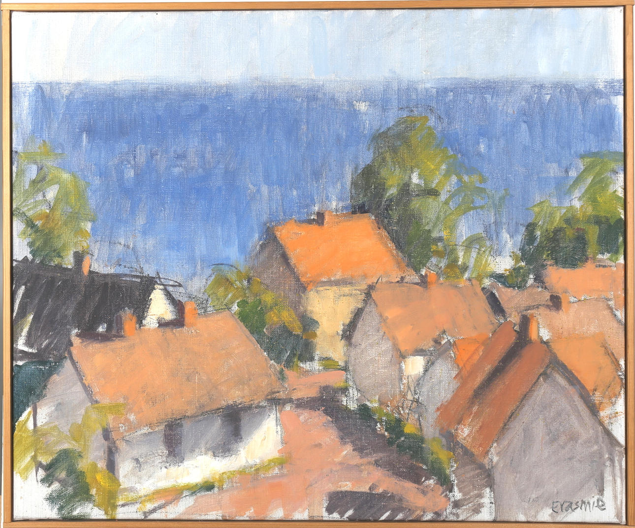 TORSTEN ERASMIE. "Nilsas hus, Vik", olja på duk, signerad Erasmie samt daterad atergo 1998.