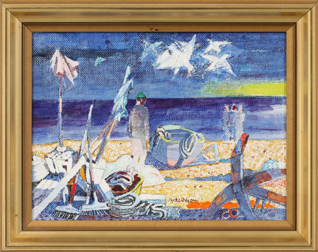 AXEL OLSON. Strand, olja på duk, signerad.