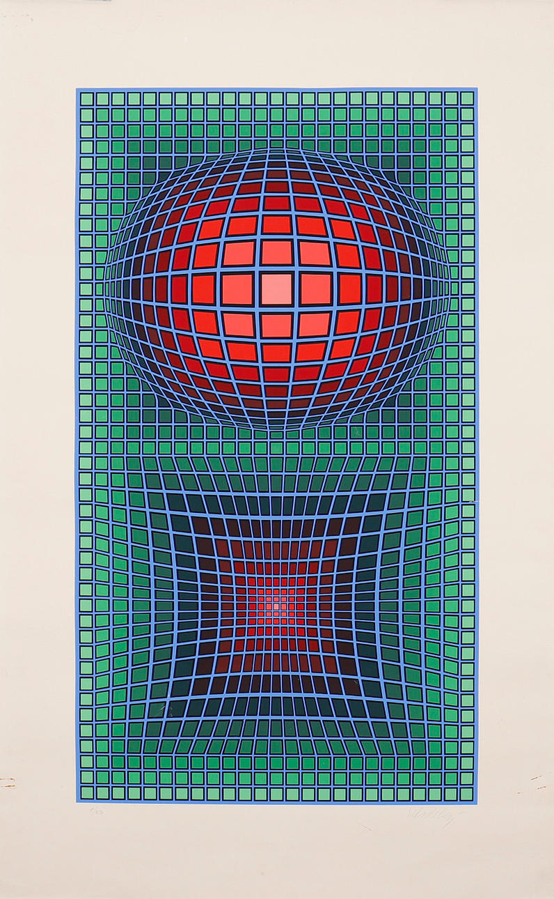 VICTOR VASARELY. OPTISK KOMPOSITION, SERIGRAFI.