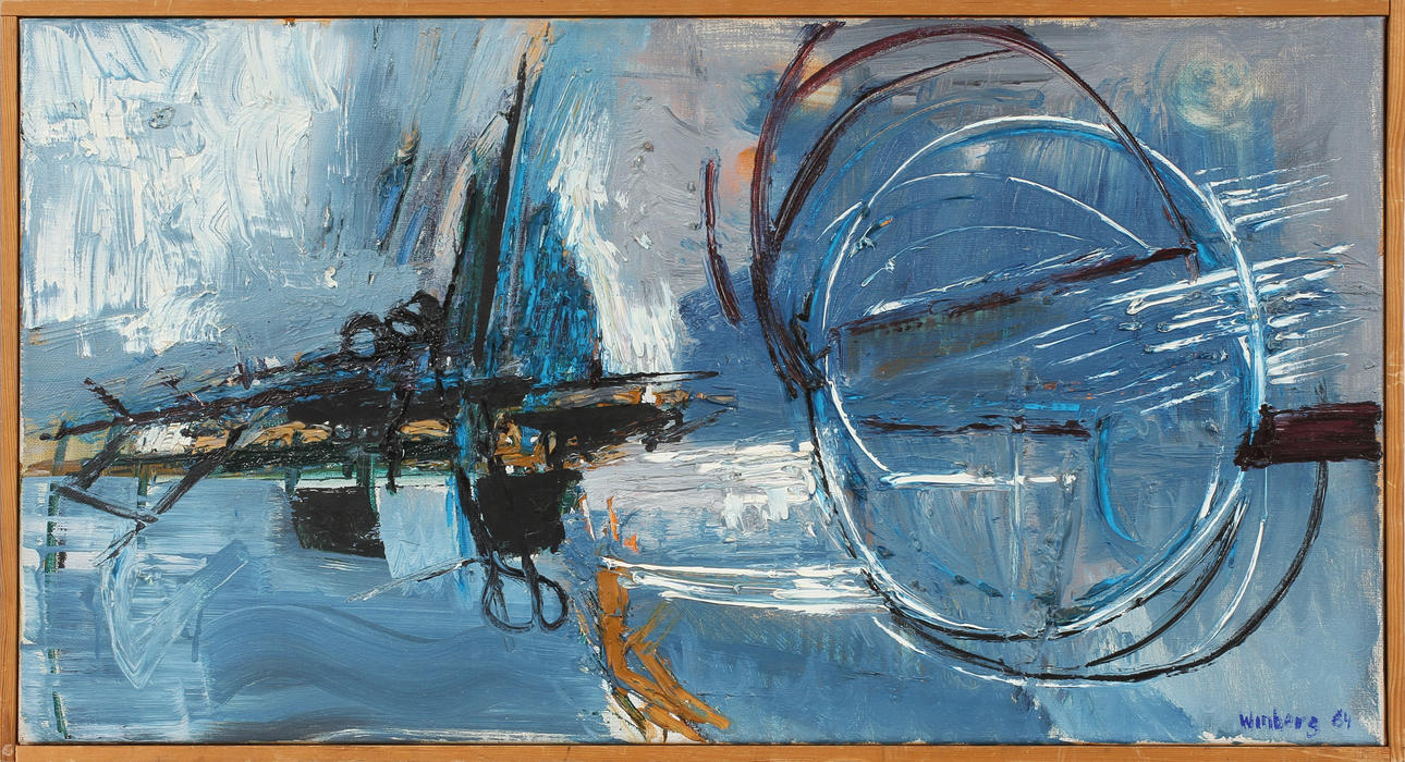 BENGT WINBERG. "Blå rymd" olja på duk, signerad och daterad 64.