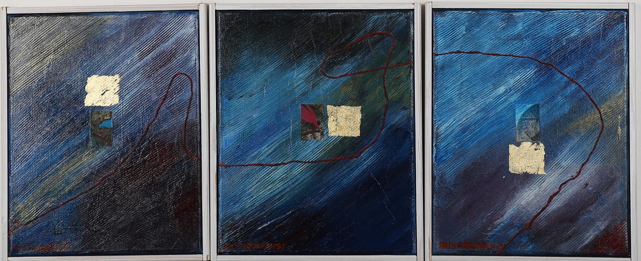 IRIS RÖNNQVIST. Kompositioner, oljor på dukar, signerade.