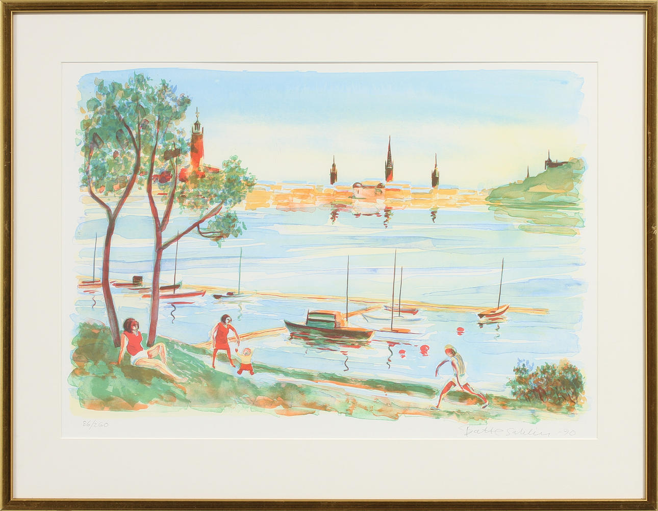 BATTE SAHLIN. Färglitografi, signerad och numrerad 86/260.