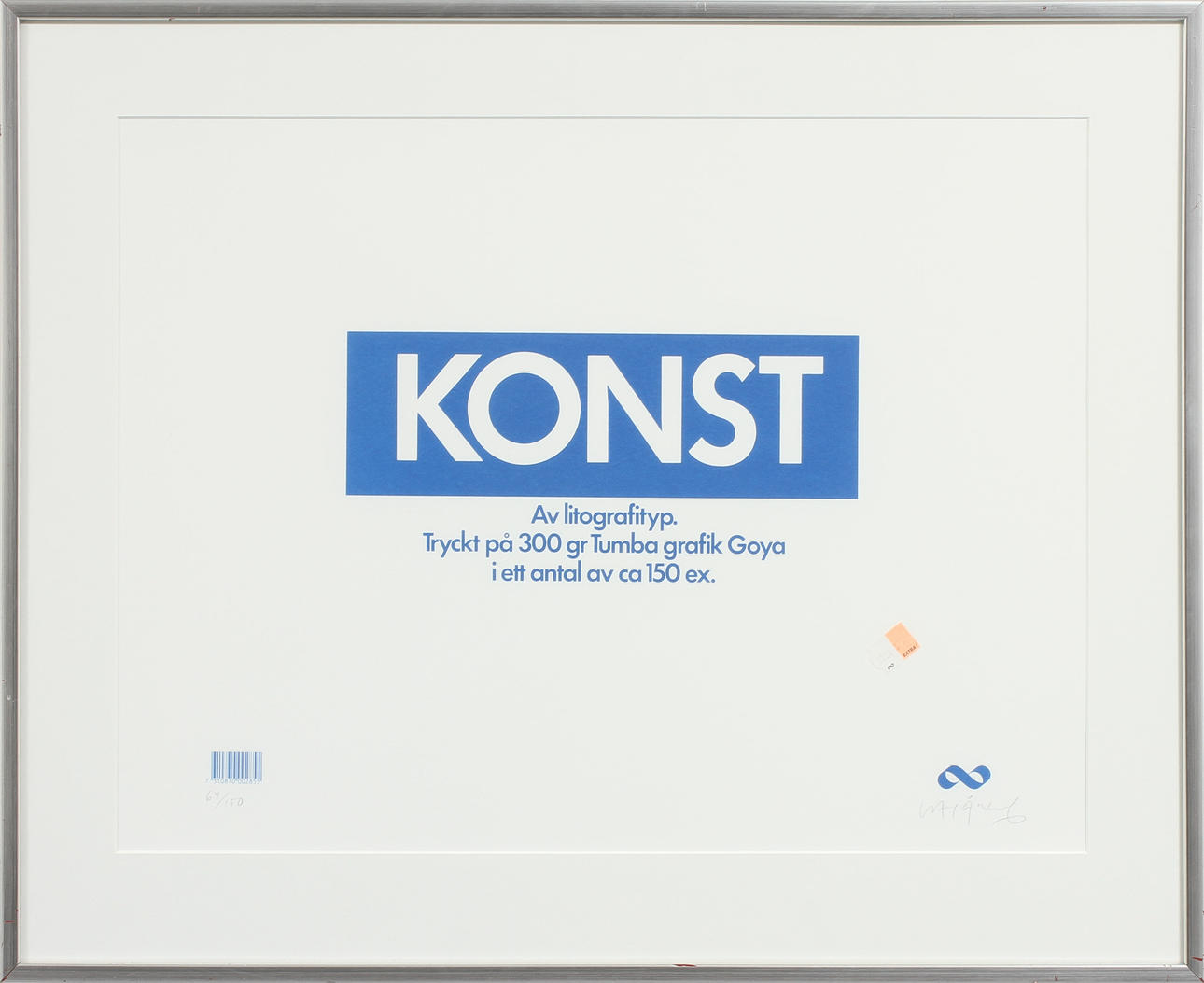 LASSE ÅBERG. "Konst" Färglitografi, signerad och numrerad 64/150.
