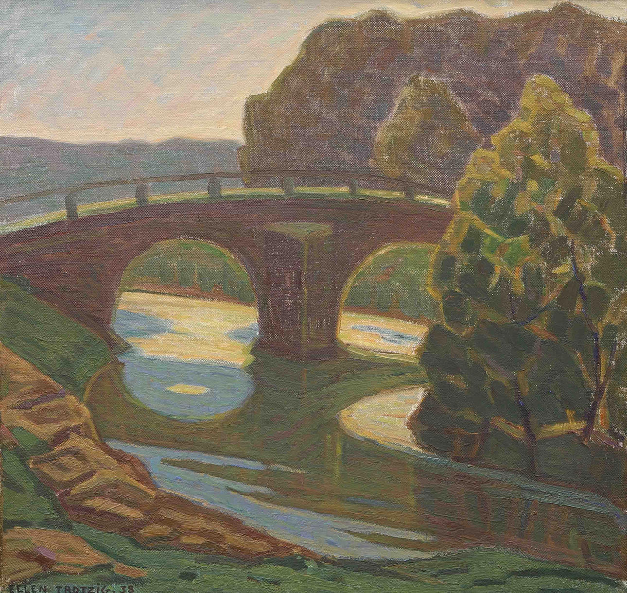 ELLEN TROTZIG. Oil on canvas, signed and dated -38.
