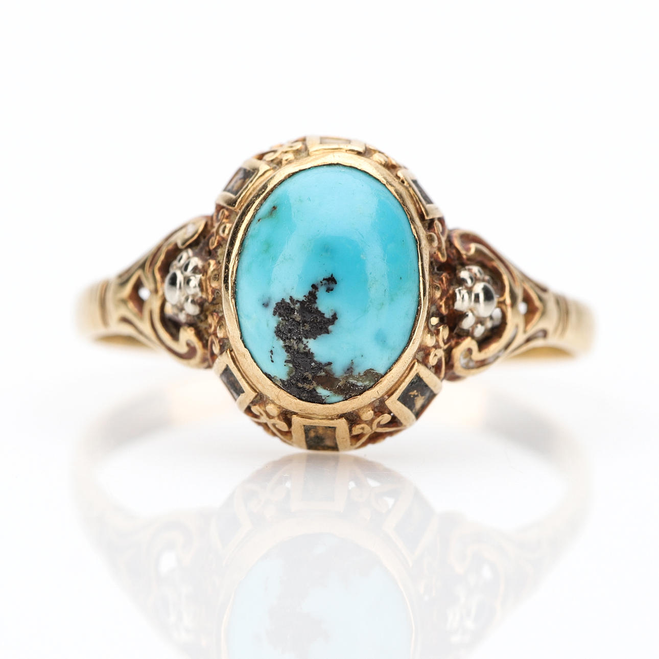 RING 18 Karat Gold, Türkis.