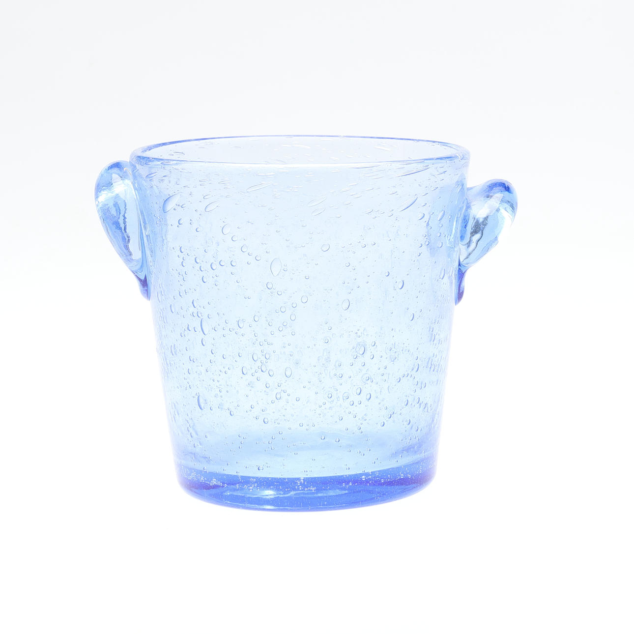 BIOT. A BLUE BUBBLE GLASS ICE BUCKET OR PLANTER.