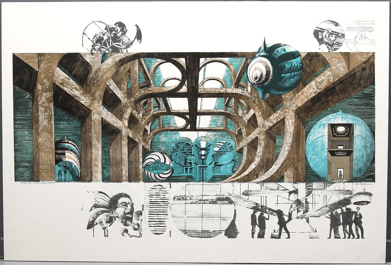 BENGT BÖCKMAN. Utställningsaffisch, signerad i trycket och daterad 1968.