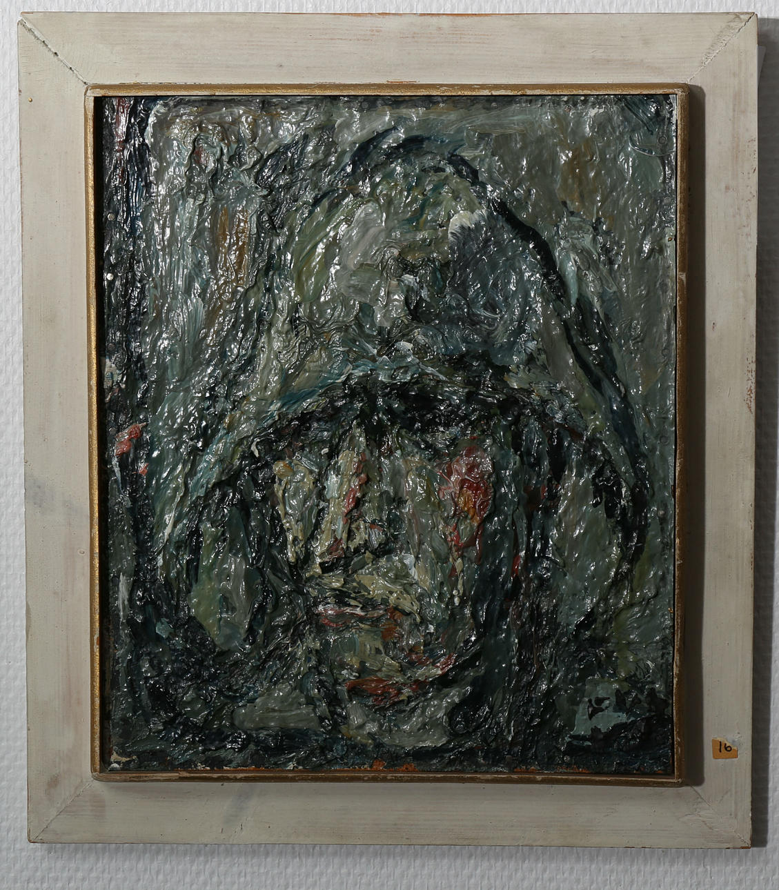 TADEUSZ FUSS KADEN. TILLSKRIVEN. Olja på pannå, "Tete de pecheur", målad i Paris.